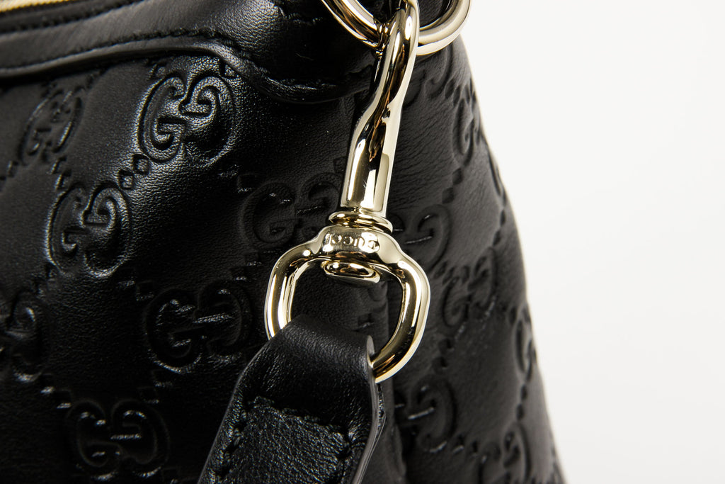 Bolso de mano Gucci de piel de bambú con GG Guccissima para mujer