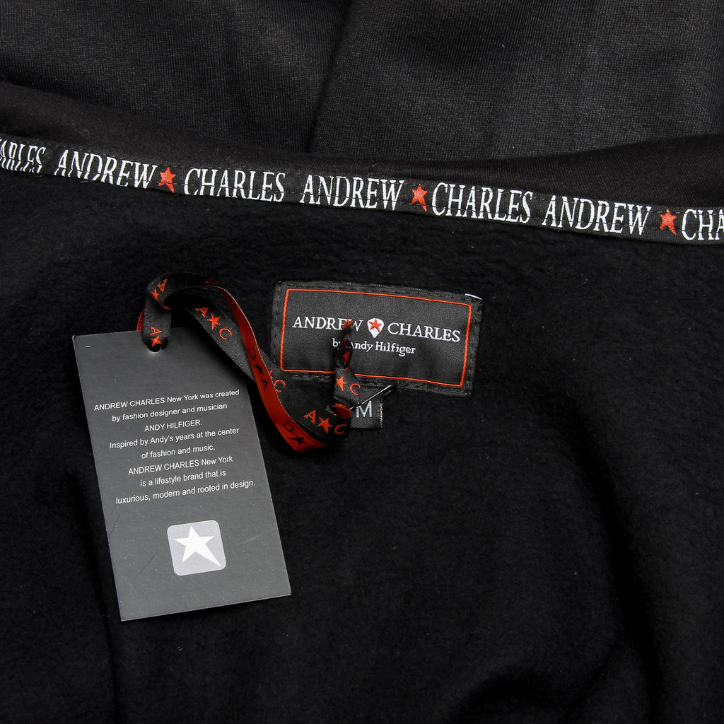 Sudadera con capucha Andrew Charles para hombre con cremallera, manga larga, cuello redondo, color negro FELA