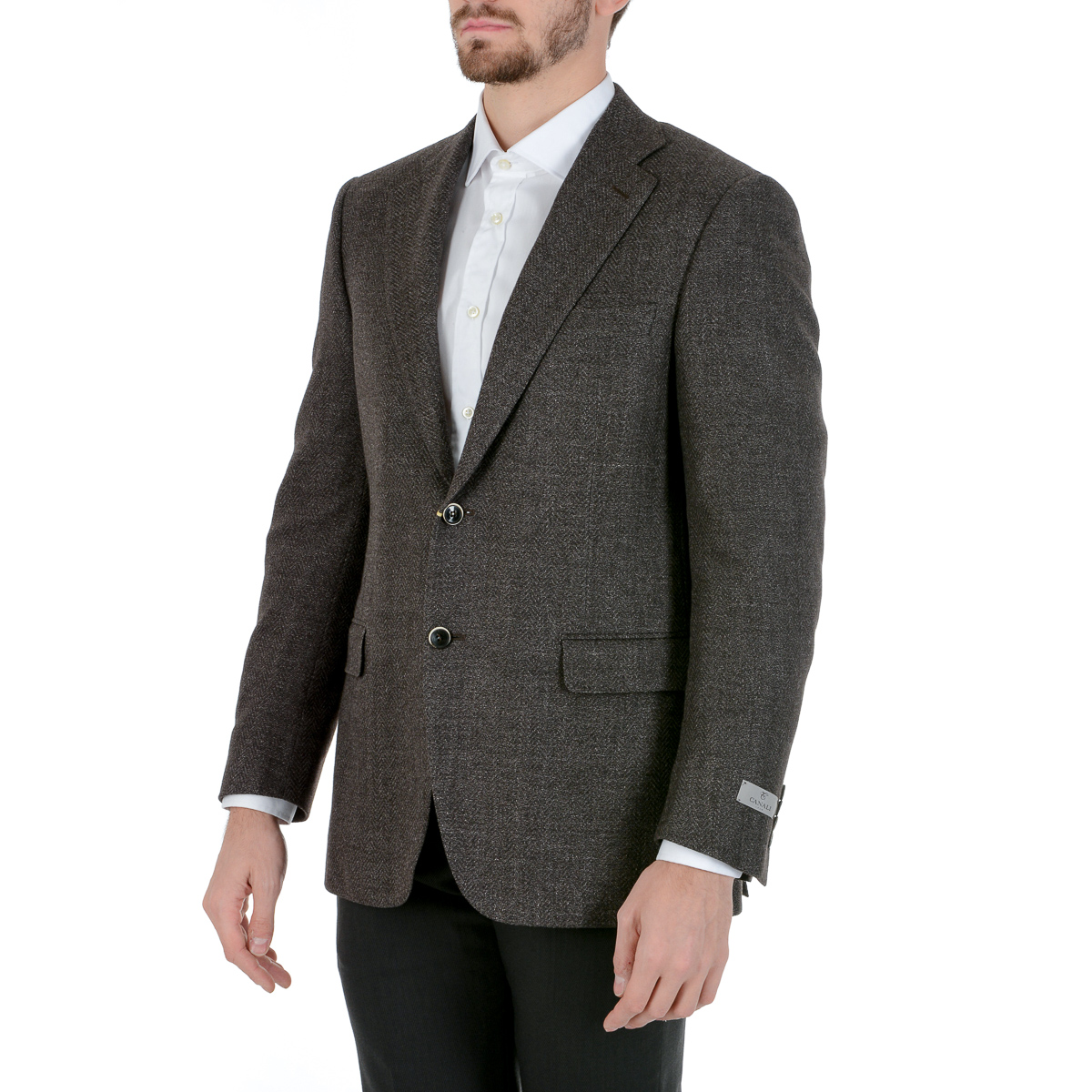 Chaqueta Canali para hombre de manga larga gris oscuro