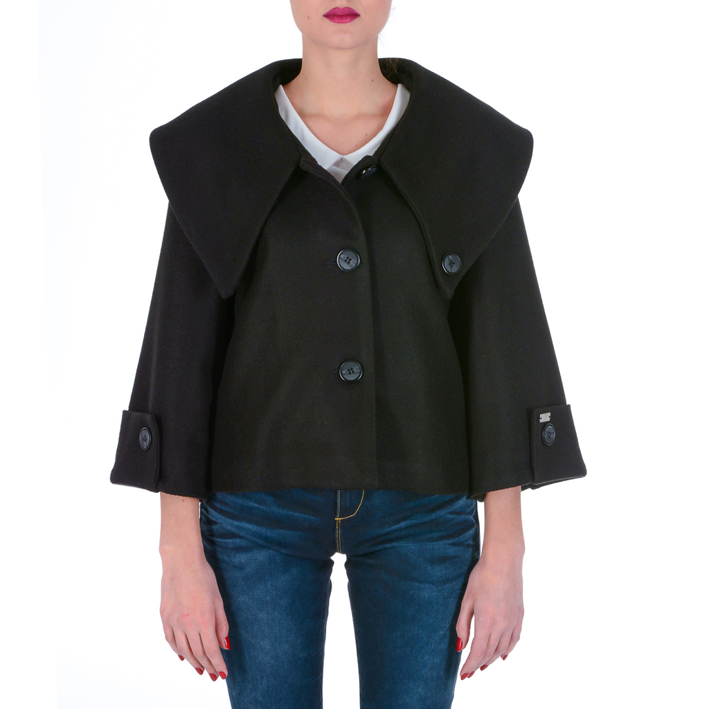 Chaqueta de mujer V 1969 Italia de manga larga negra LUCY