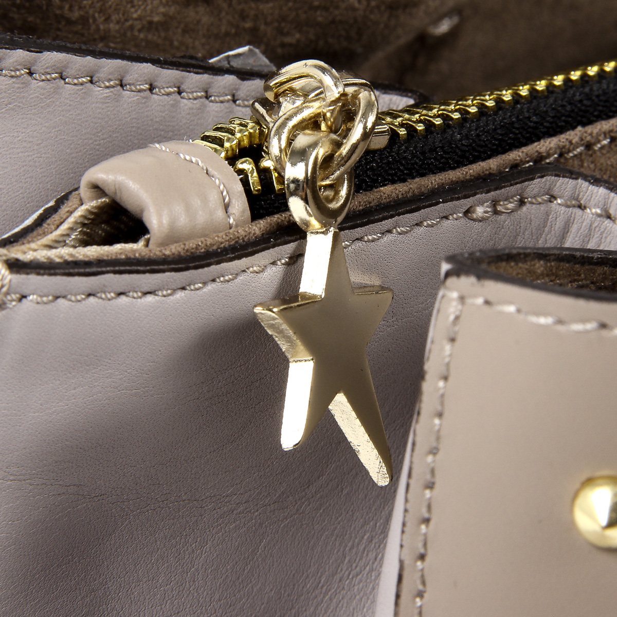 Andrew Charles Womens Handbag Taupe NELLY