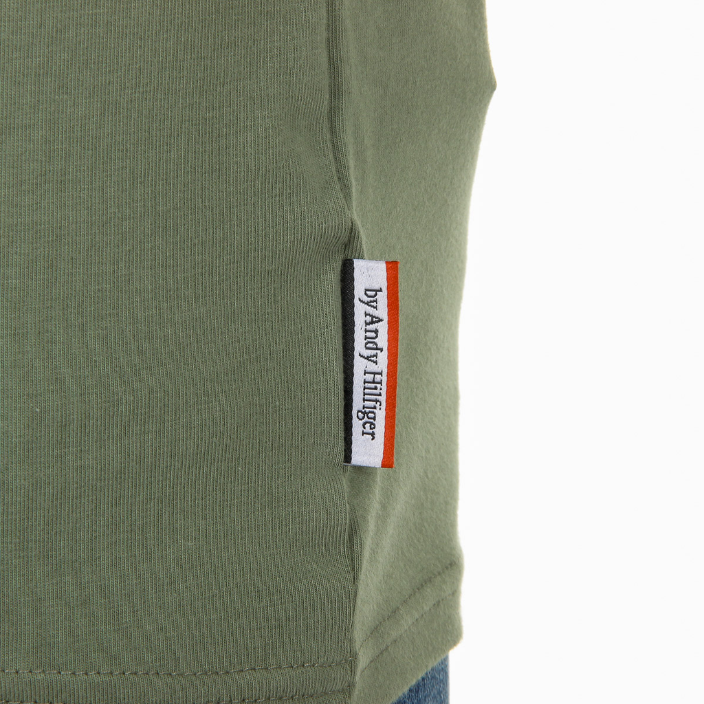 Camiseta Andrew Charles para hombre, manga corta, cuello en V, verde, KENAN