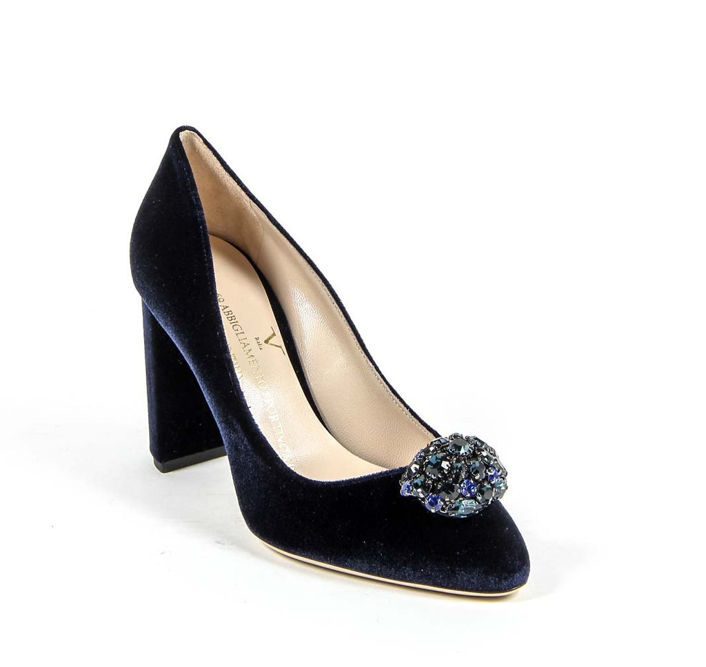 Zapatos de salón para mujer V 1969 Italia 3102045 VELLUTO BLU ROYAL