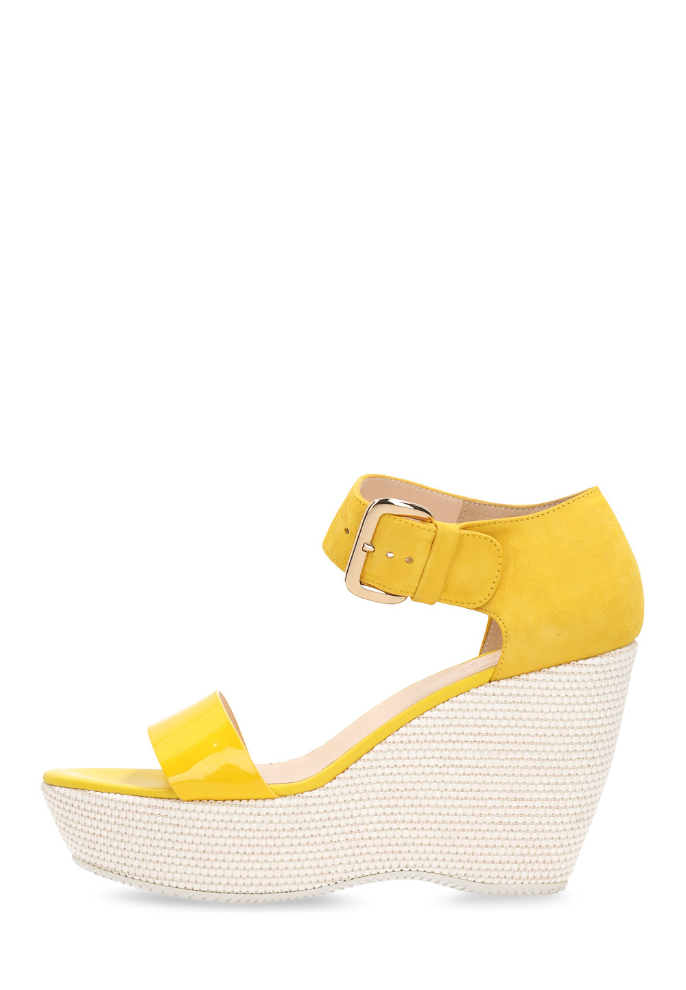 Sandalia de cuña Hogan para mujer, color amarillo, HXW2000H7900NNG013