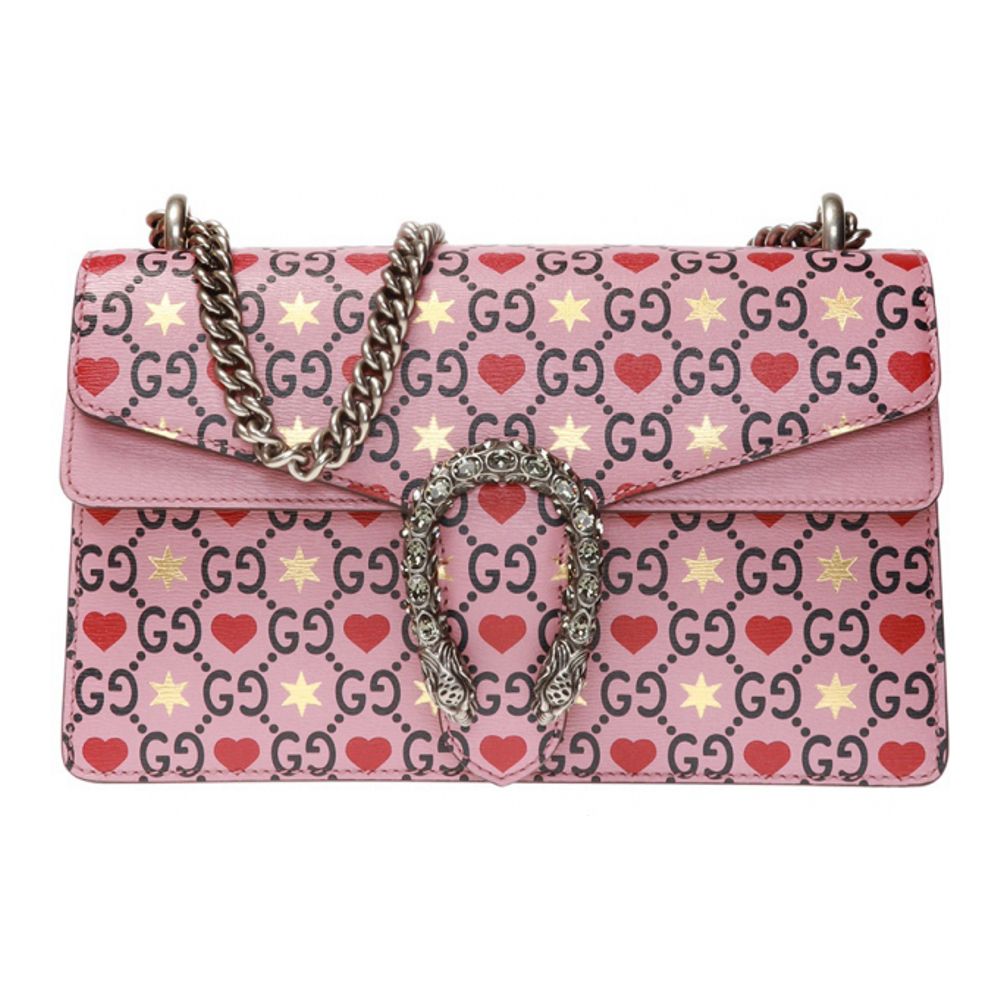 Bolso de hombro Gucci GG Leather Dionysus rosa
