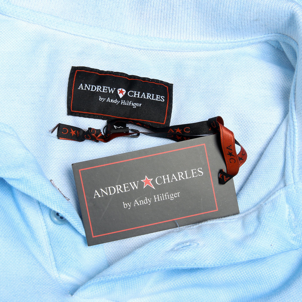 Polo Andrew Charles para hombre de manga corta azul claro SIMBA