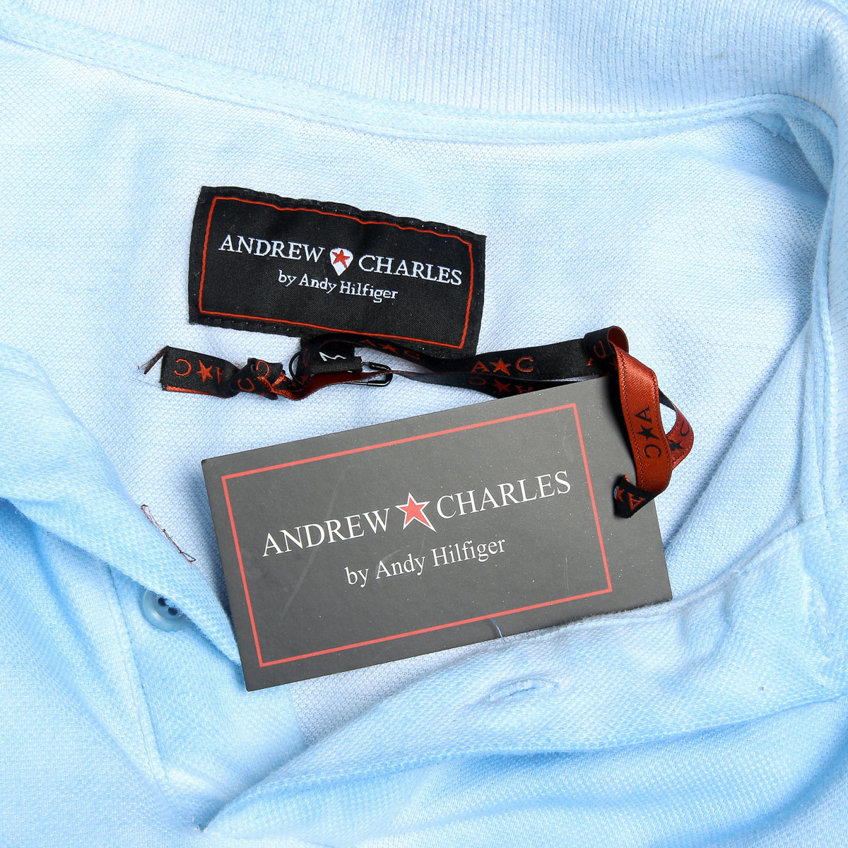 Polo Andrew Charles para hombre de manga corta azul claro SIMBA