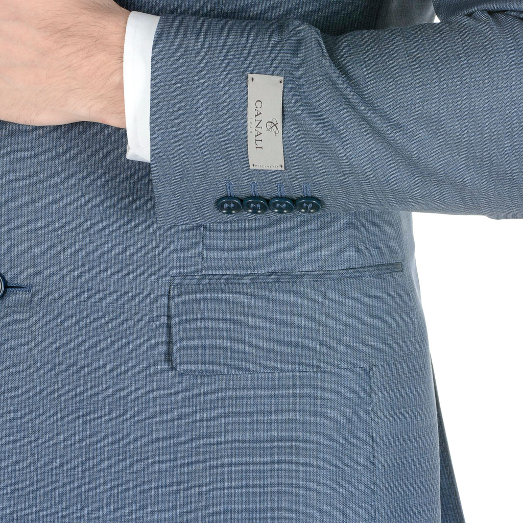 Canali Mens Suit Long Sleeves Light Blue