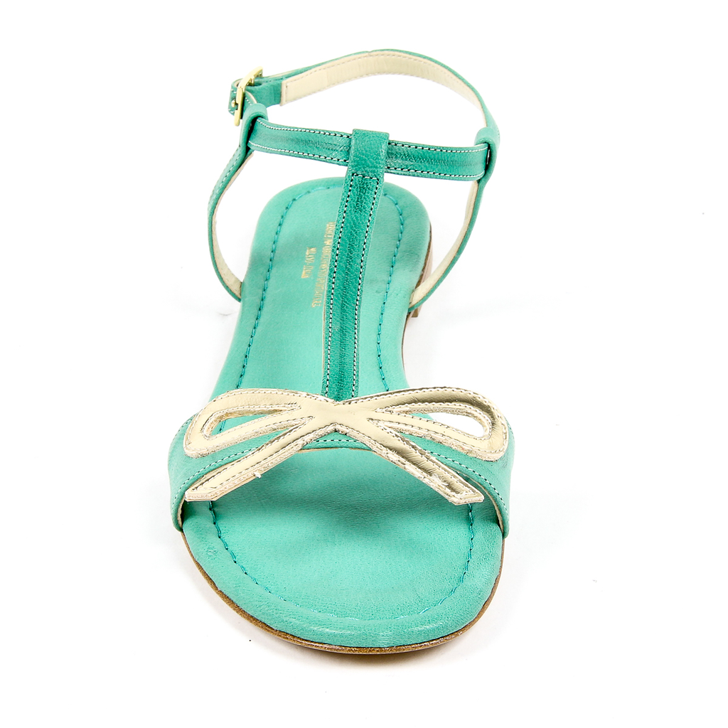 V 1969 Italia Sandalia plana para mujer Verde LISA