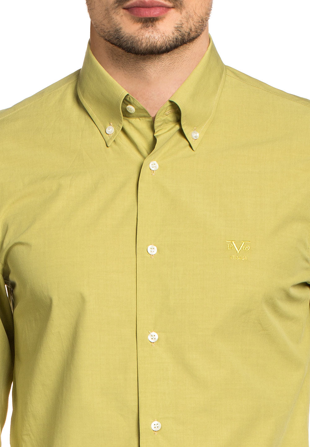Camisa de cuello abotonado ajustada para hombre V 1969 Italia SBD31