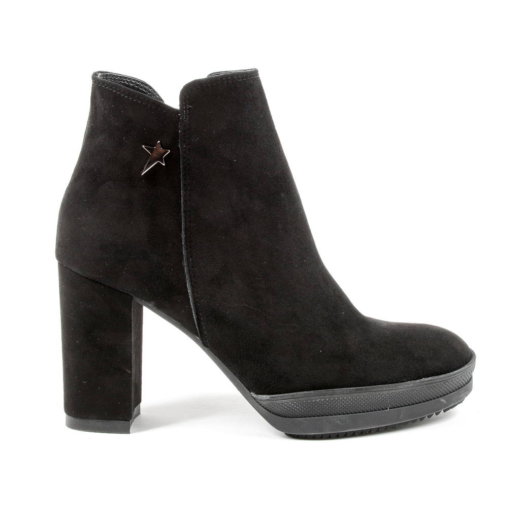 Andrew Charles Womens Heeled Ankle Boot Black SHERYL