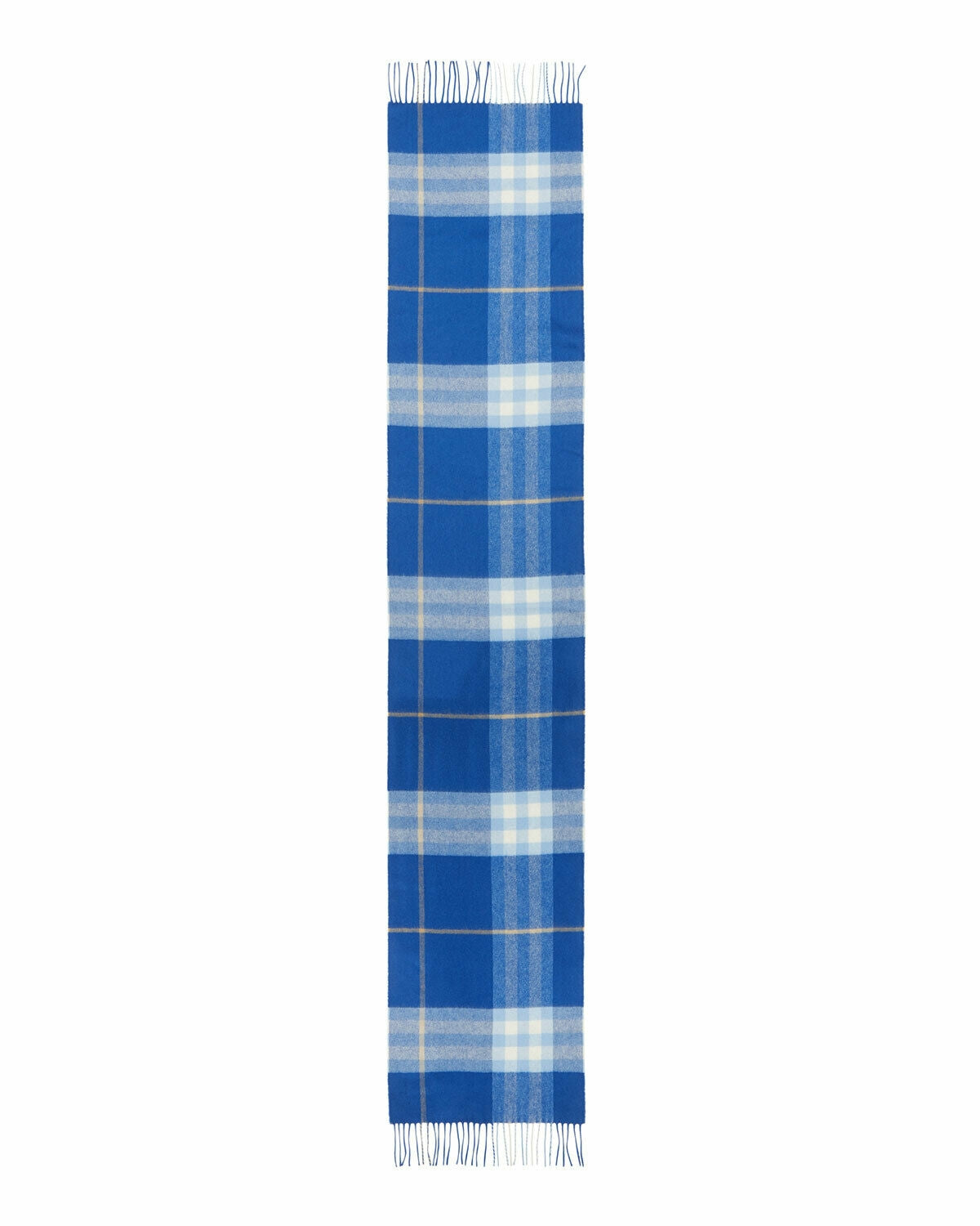 Bufanda Burberry para hombre, 168 x 30 cm, cuadros azules