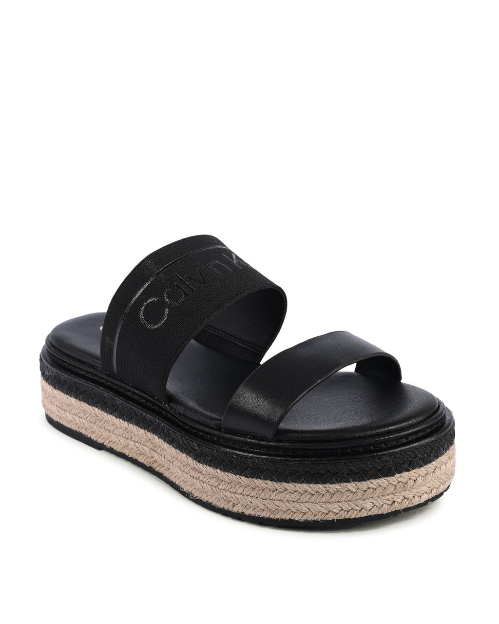 Calvin Klein - Sandalias de cuña para mujer, color negro, HW0HW01966BEH