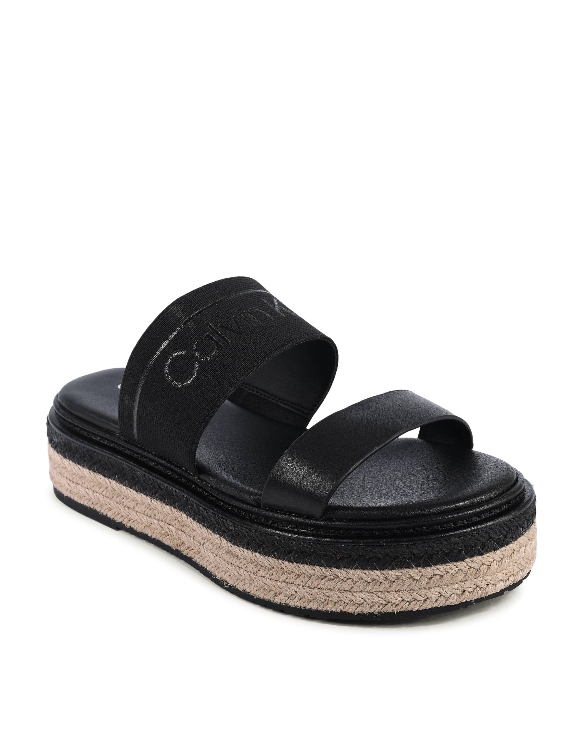 Calvin Klein - Sandalias de cuña para mujer, color negro, HW0HW01966BEH