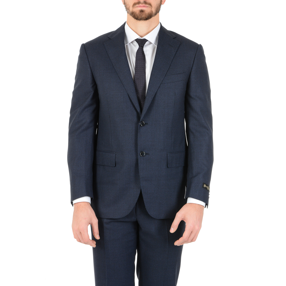 Corneliani Mens Suit Long Sleeves Dark Blue Super 150's