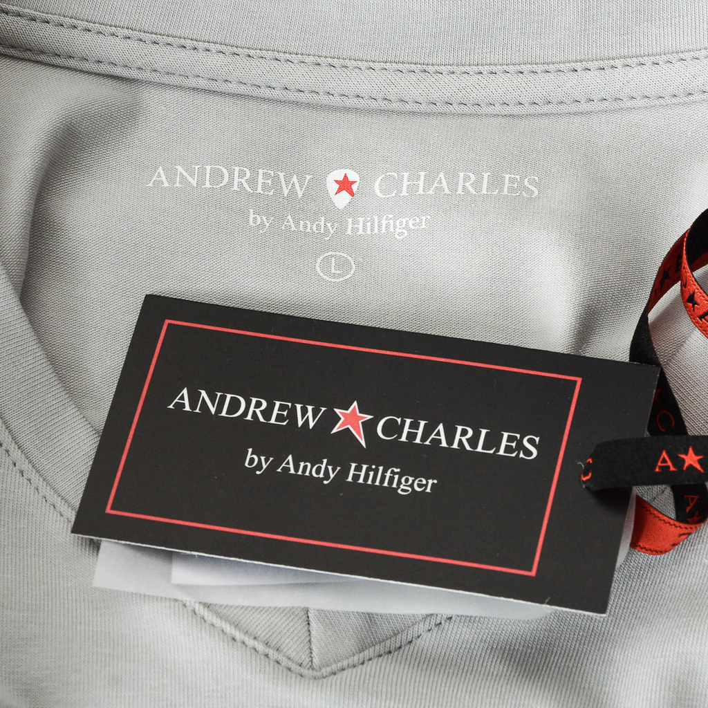 Camiseta Andrew Charles para hombre, manga corta, cuello en V, gris claro, KENAN