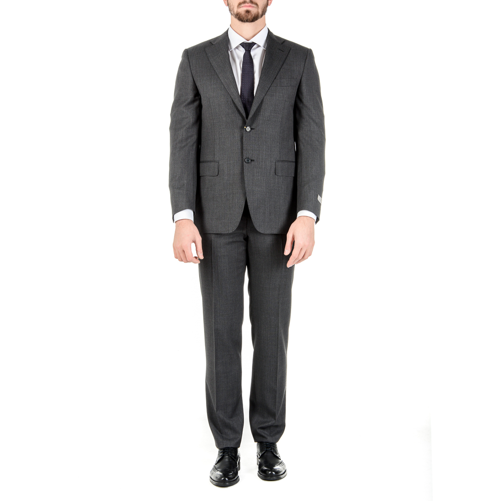 Canali Mens Suit Long Sleeves Dark Grey