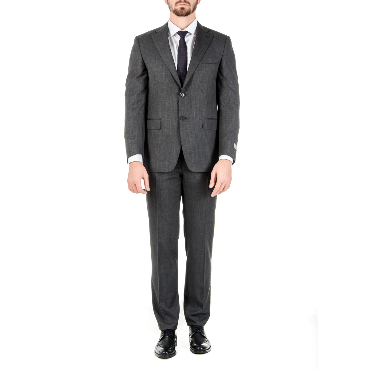Canali Mens Suit Long Sleeves Dark Grey
