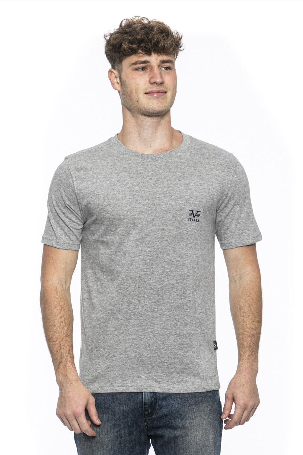 Camiseta Italia 19V69 para hombre, color gris, ERIC GREY