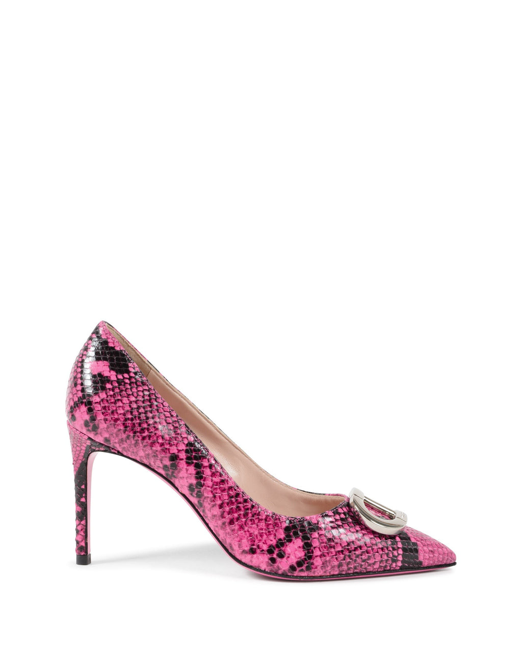 Zapatos de salón fucsia con logotipo para fiesta de oficina