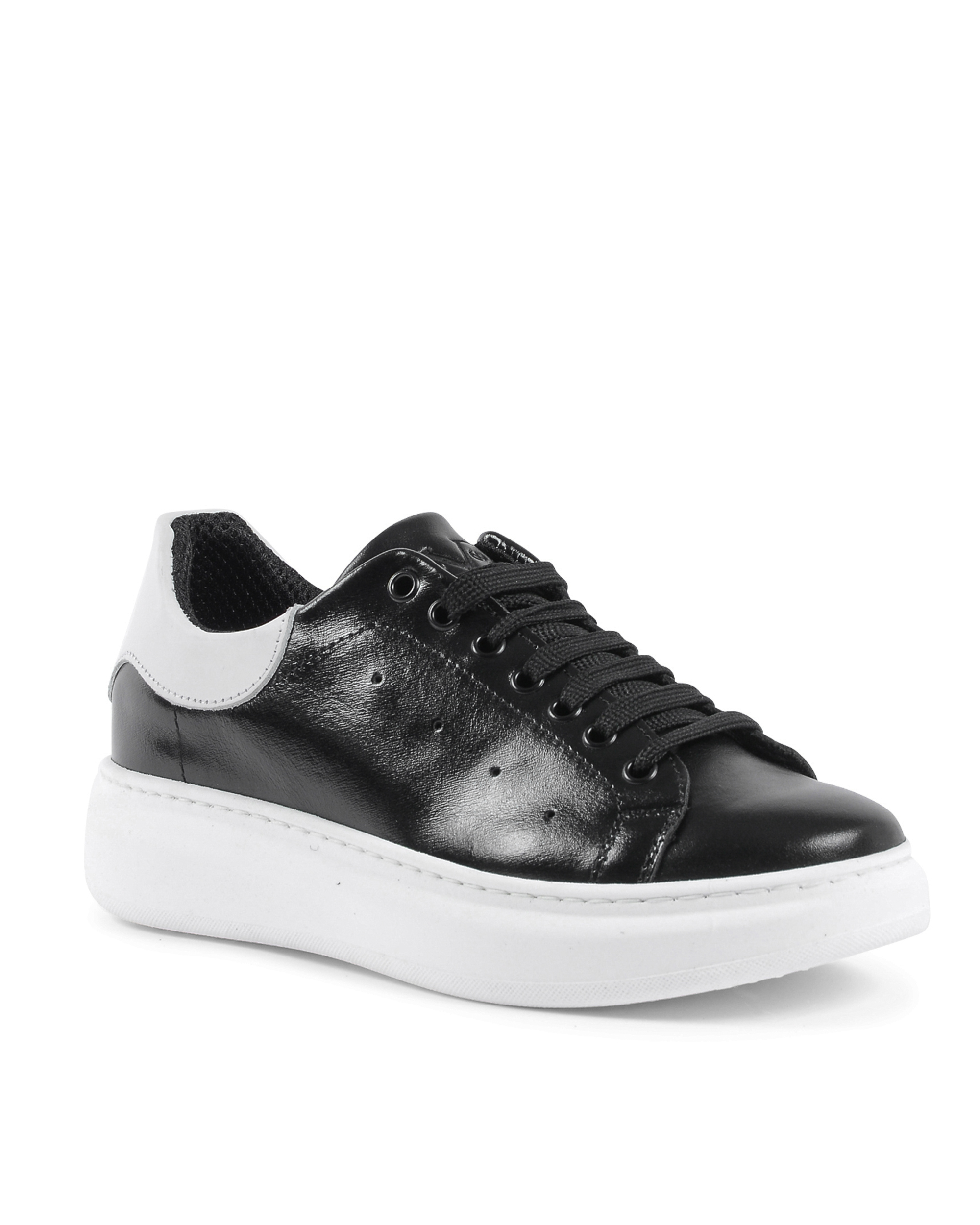 19V69 Italia Mens Sneaker Black White 720 PELLE NERO PELLE BIANCO