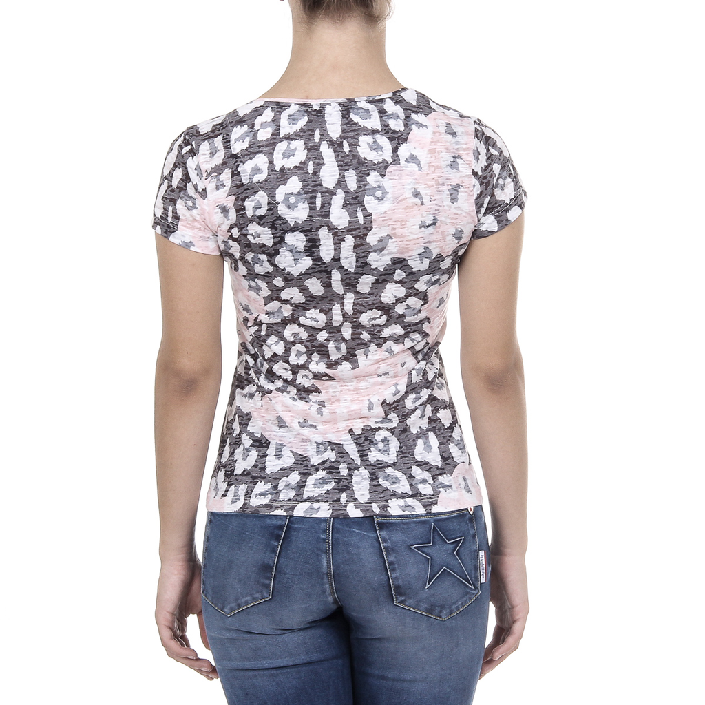 Andrew Charles Womens T-shirt Short Sleeves Round Neck Pink MAYA