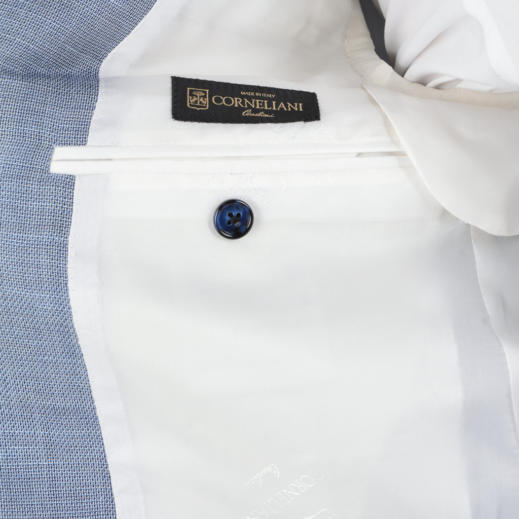 Corneliani Mens Suit Long Sleeves Light Blue