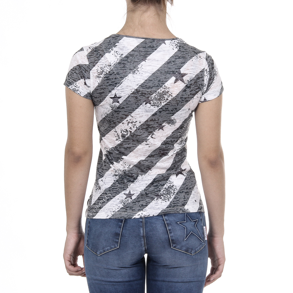 Andrew Charles Womens T-shirt Short Sleeves Round Neck Dark Green CAROLINE