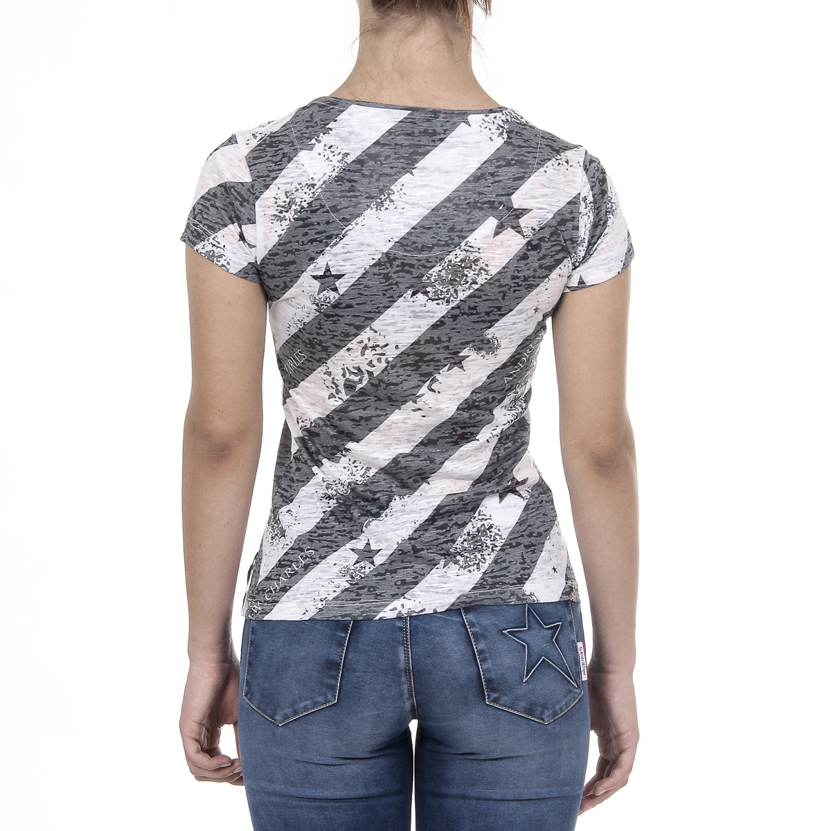 Andrew Charles Womens T-shirt Short Sleeves Round Neck Dark Green CAROLINE