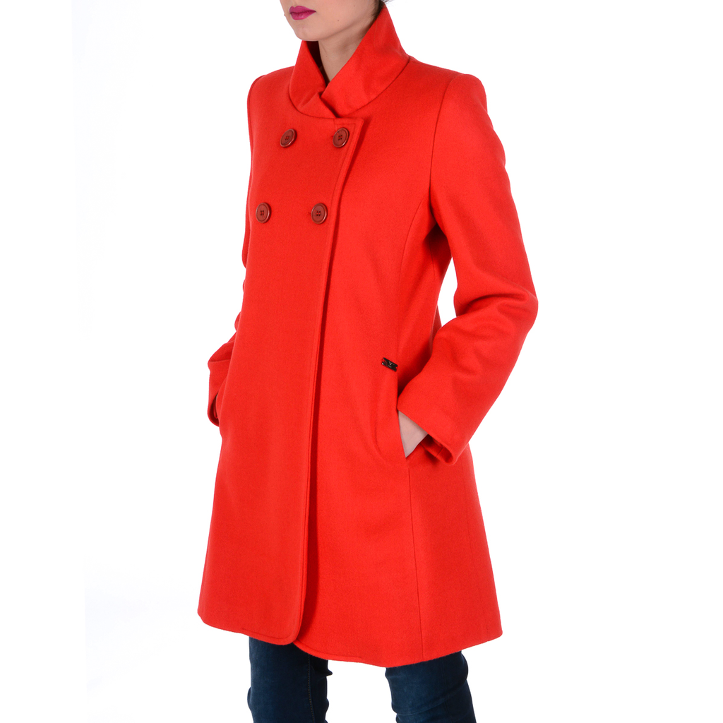 V 1969 Italia Abrigo de mujer Mangas largas Rojo CHEYENNE