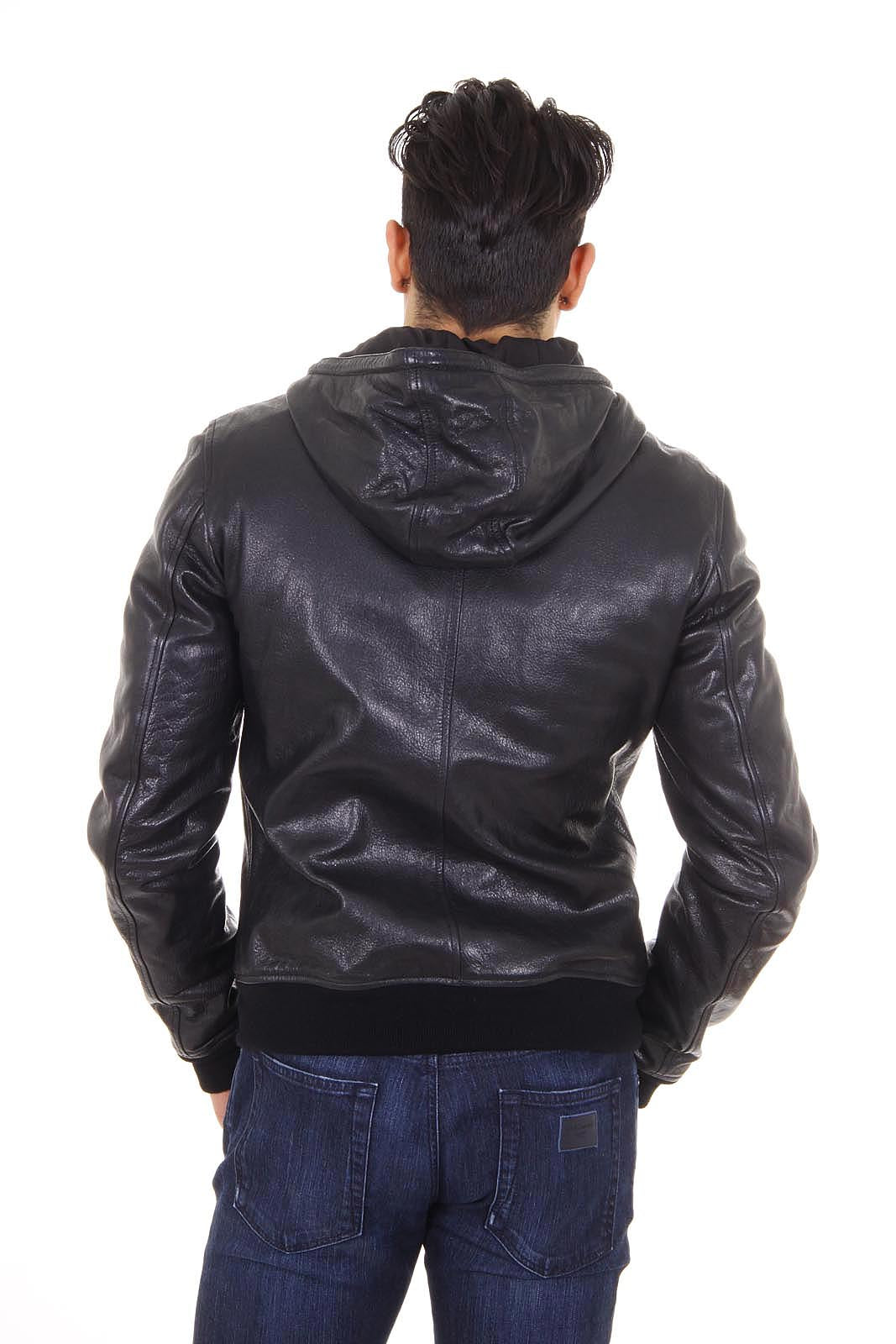 Chaqueta de cuero Dolce & Gabbana para hombre G9DG9L FUL1M N0000
