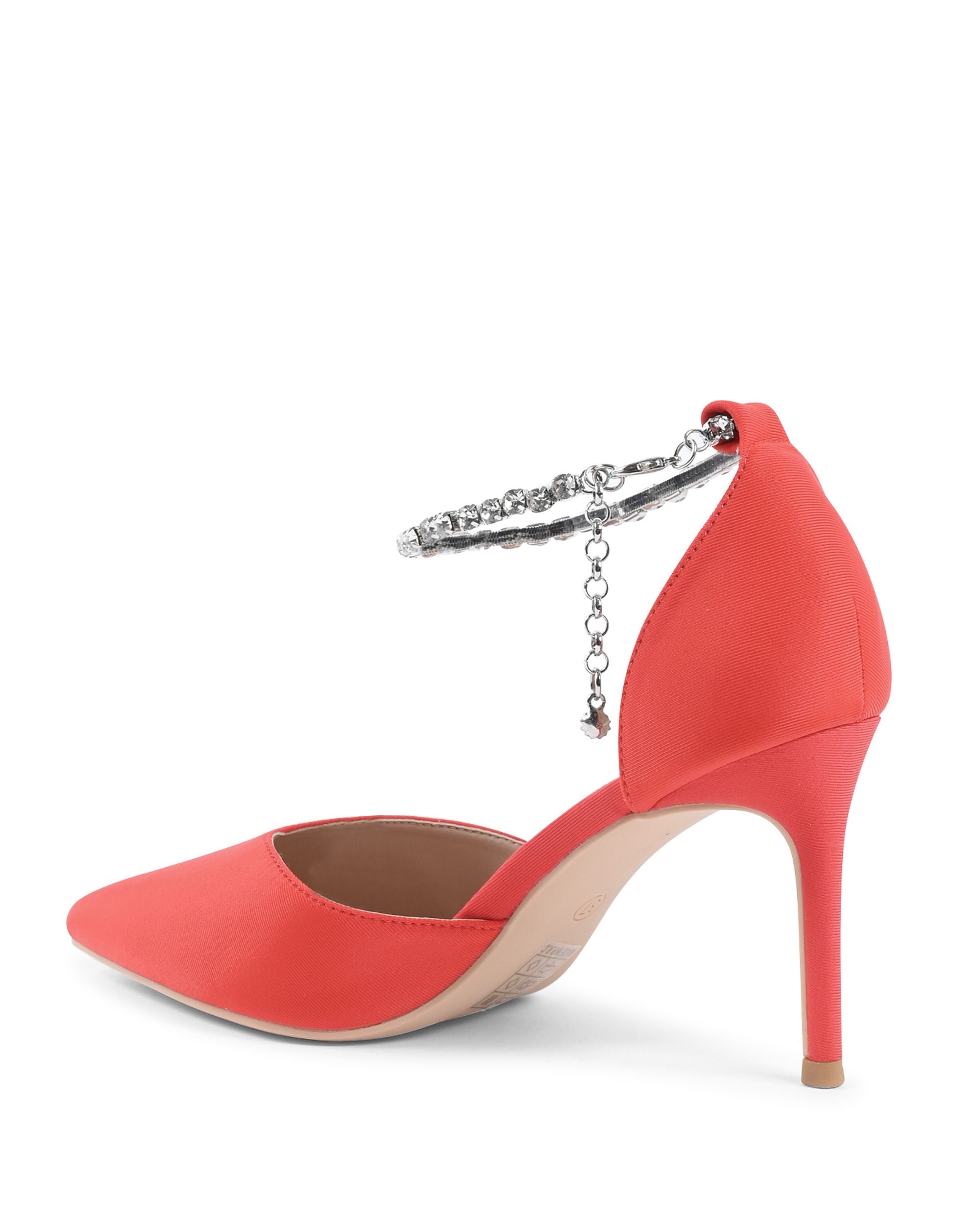 19V69 Italia - Zapatos de salón con tira al tobillo para mujer, color rojo, F2929 ROSSO