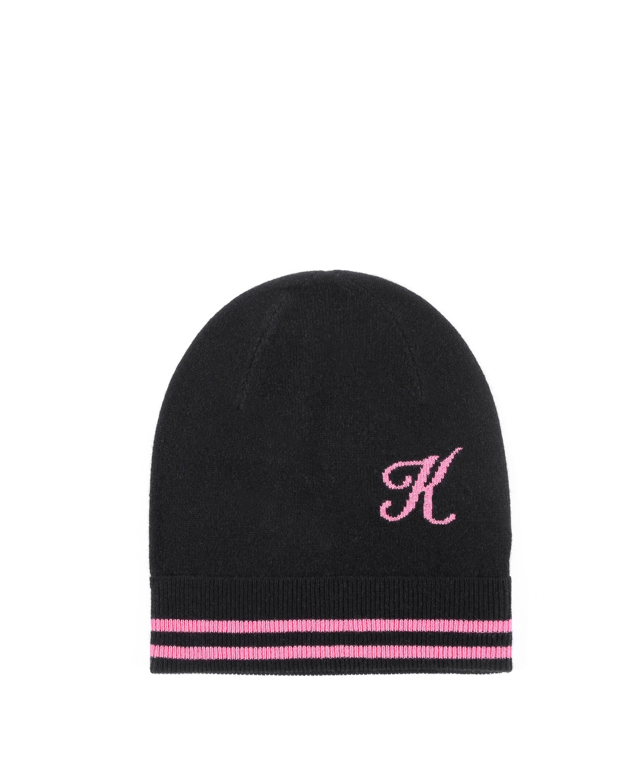 Gorro de cachemira con monograma - Negro