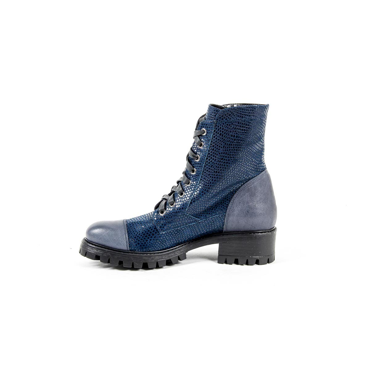 Bota corta Mujer V 1969 Italia B1476 VITELLO + PIETRA BLU