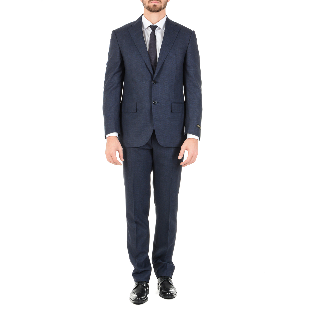 Corneliani Mens Suit Long Sleeves Dark Blue Super 150's