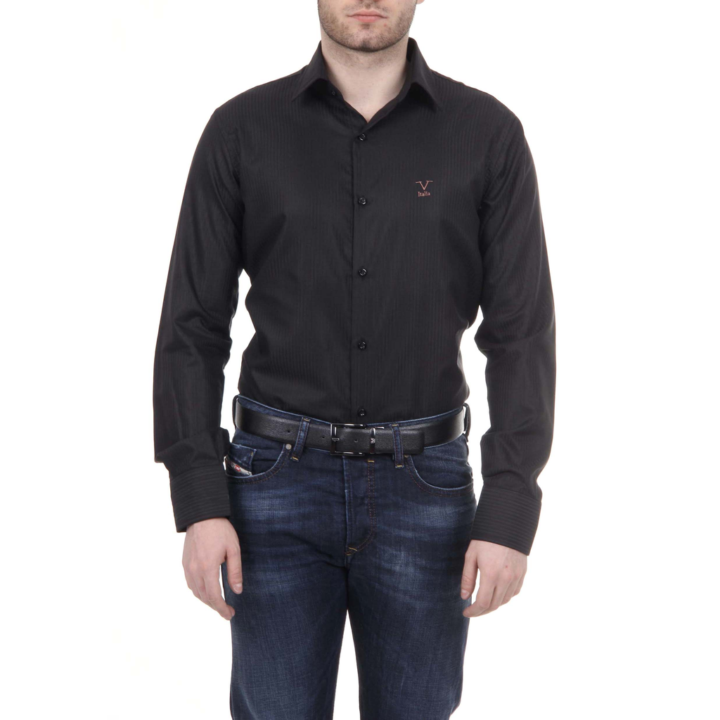 Camisa V 1969 Italia para hombre negra SANDRO
