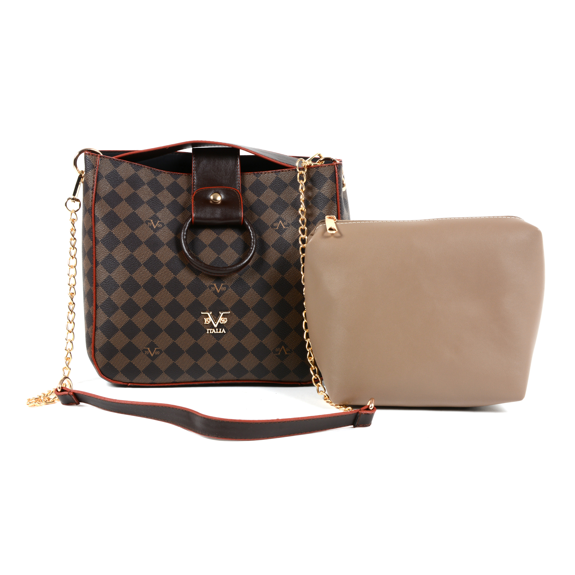 V 1969 Italia Womens Handbag Brown TRIPOLI