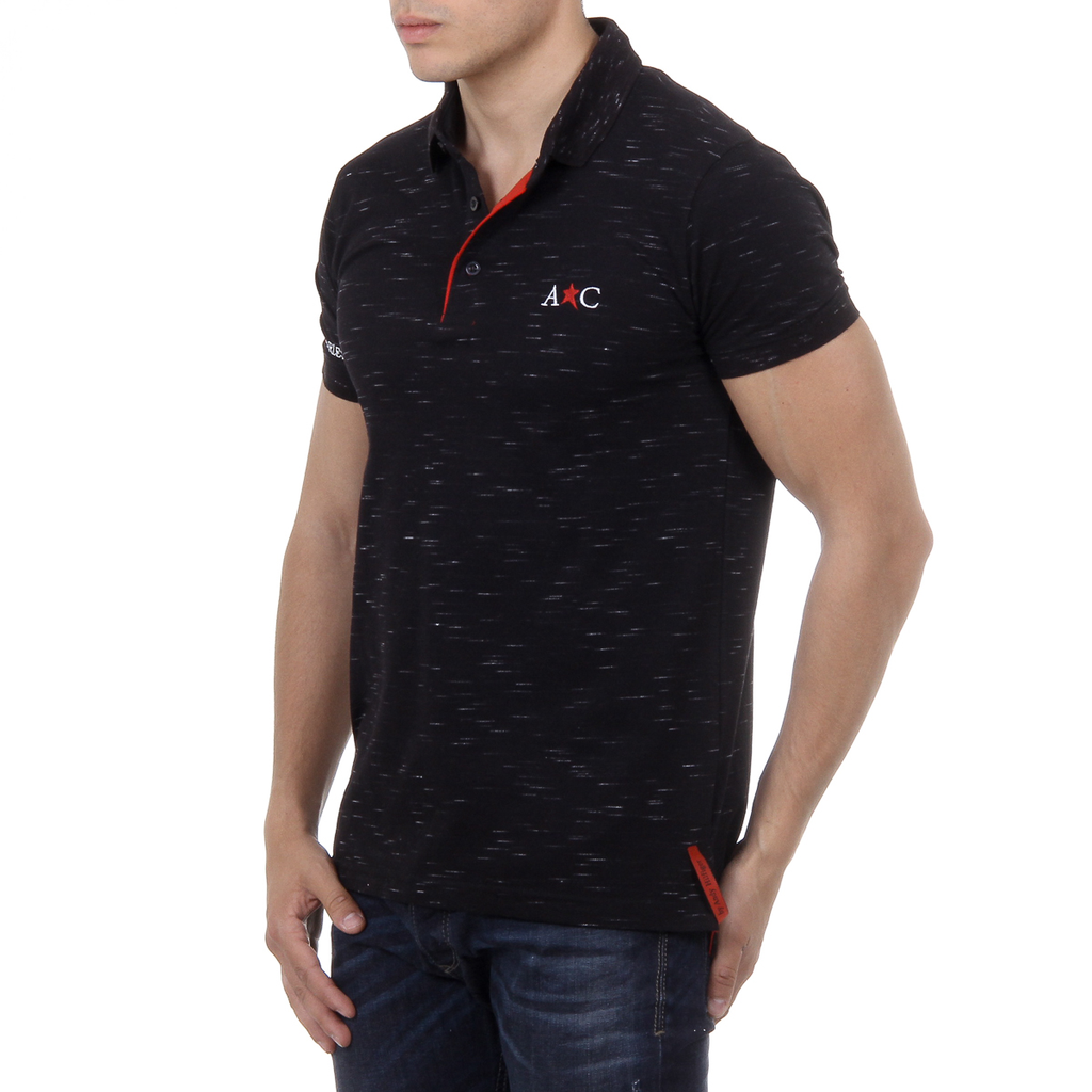 Andrew Charles Mens Polo Short Sleeves Black RYAN