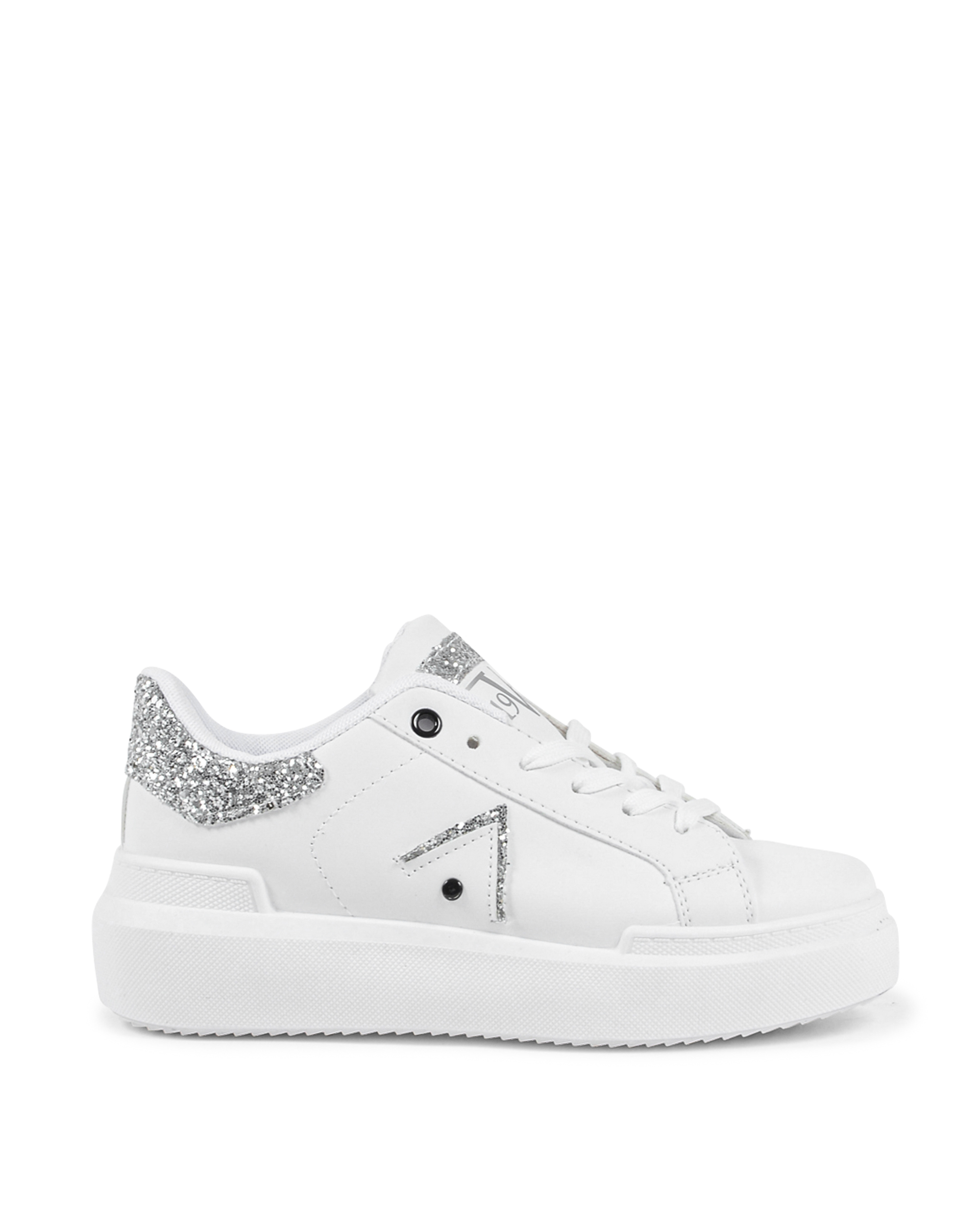 19V69 Italia Zapatillas de mujer V813 BIANCO ARGENTO