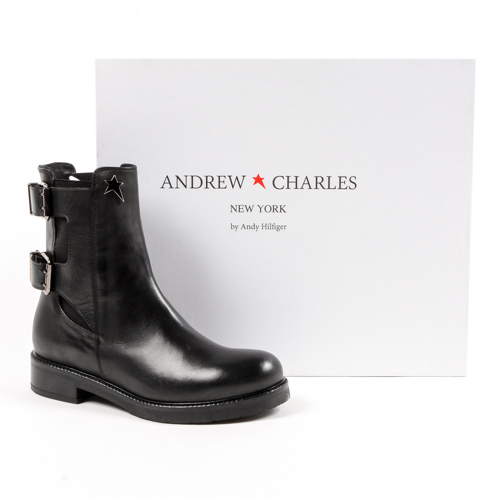 Andrew Charles Womens Short Boot Black LINDA