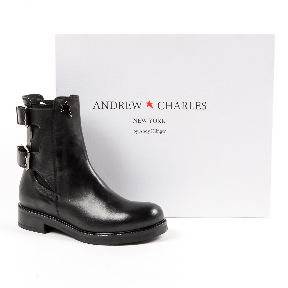 Andrew Charles Womens Short Boot Black LINDA