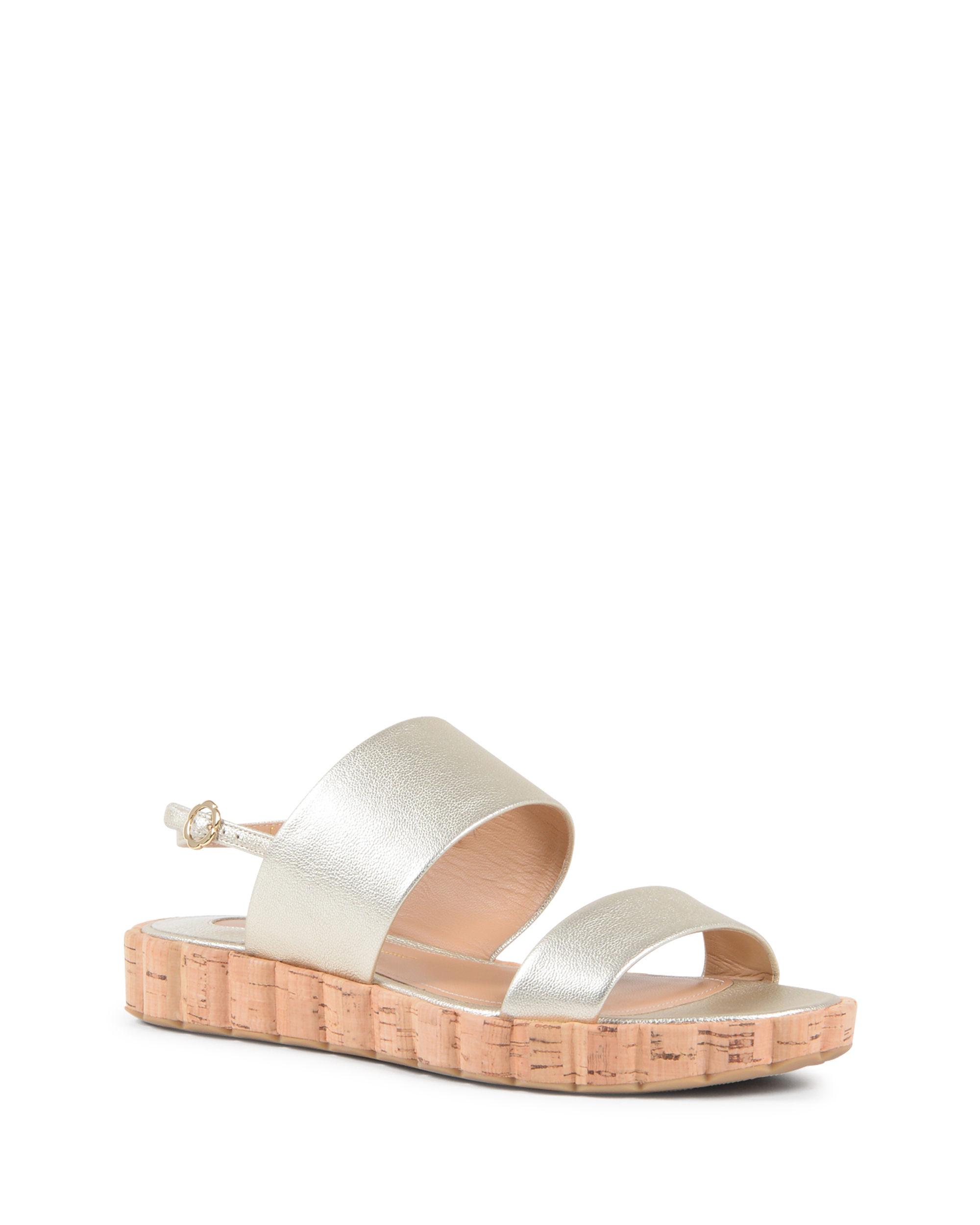 Salvatore Ferragamo Sandalia con plataforma para mujer Platino LUSIA