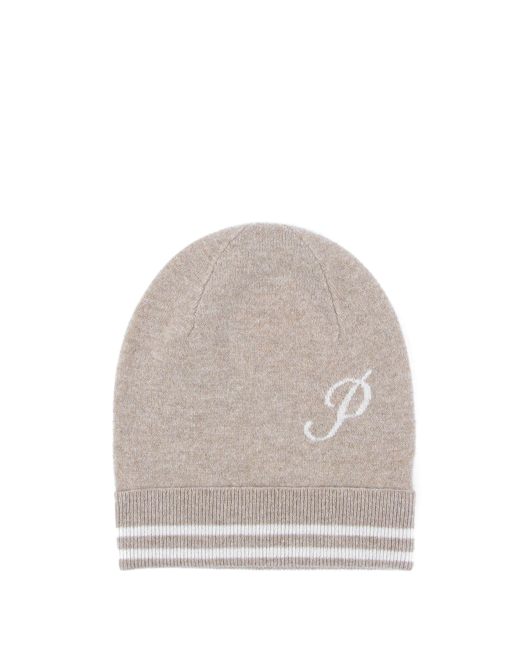 Gorro de cachemira con monograma - Camel
