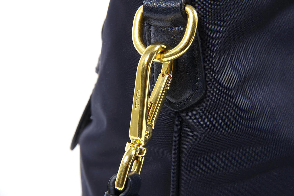 Bolso tote Prada BN1902 Bleu Tessuto Soft Calf