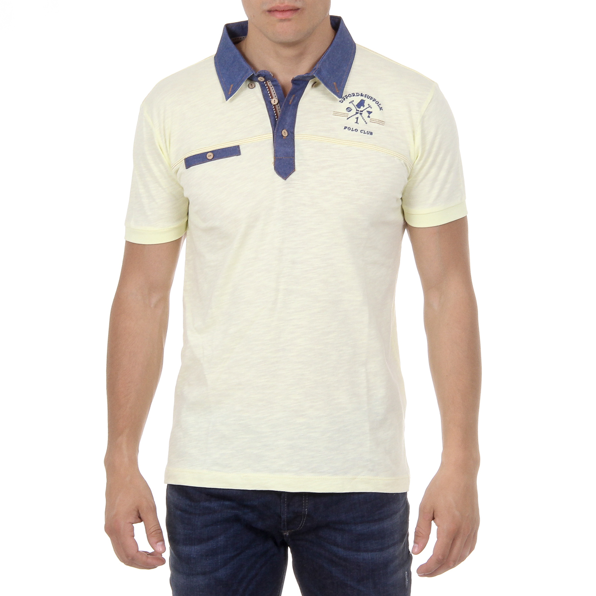 Polo Ufford & Suffolk Polo Club para hombre, manga corta, US007B, amarillo
