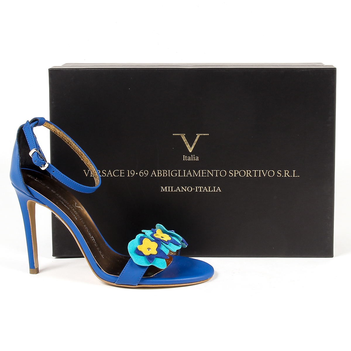 V 1969 Italia Sandalia de tira al tobillo para mujer Azul CATALINA