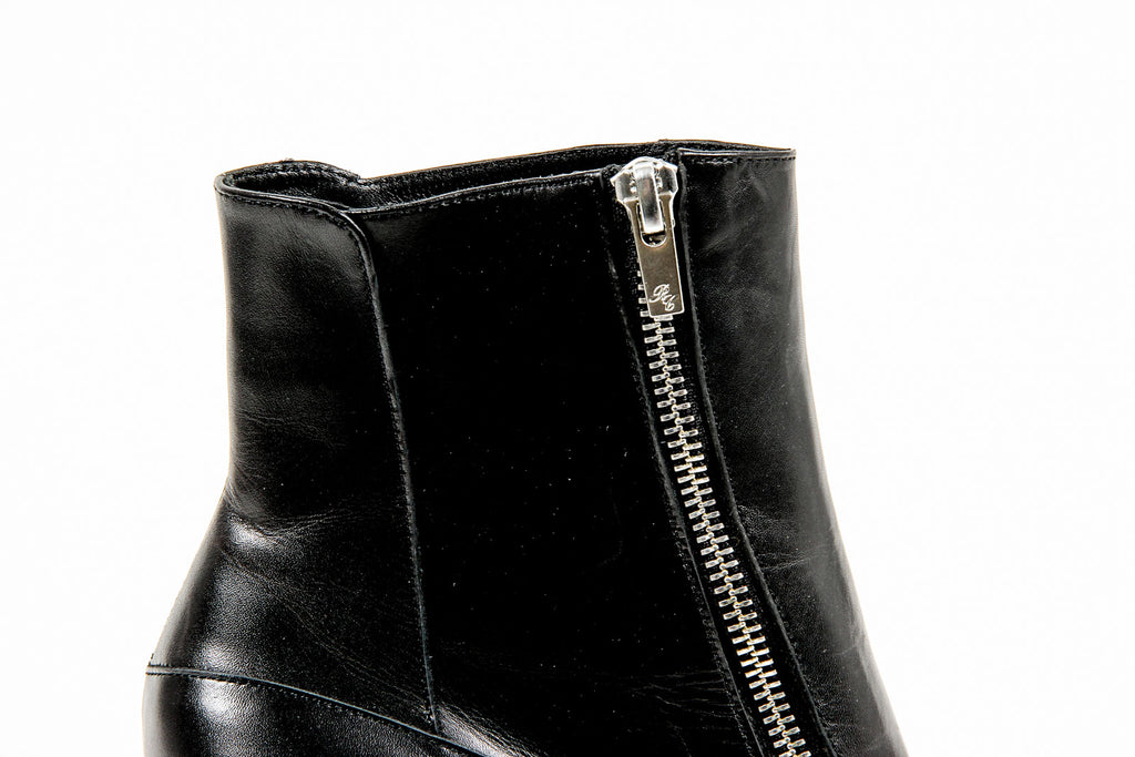 Robert Clergerie Paris Bota de tobillo con cuña para mujer SENCIO VEAU LISSE NOIR DBL POUDRE