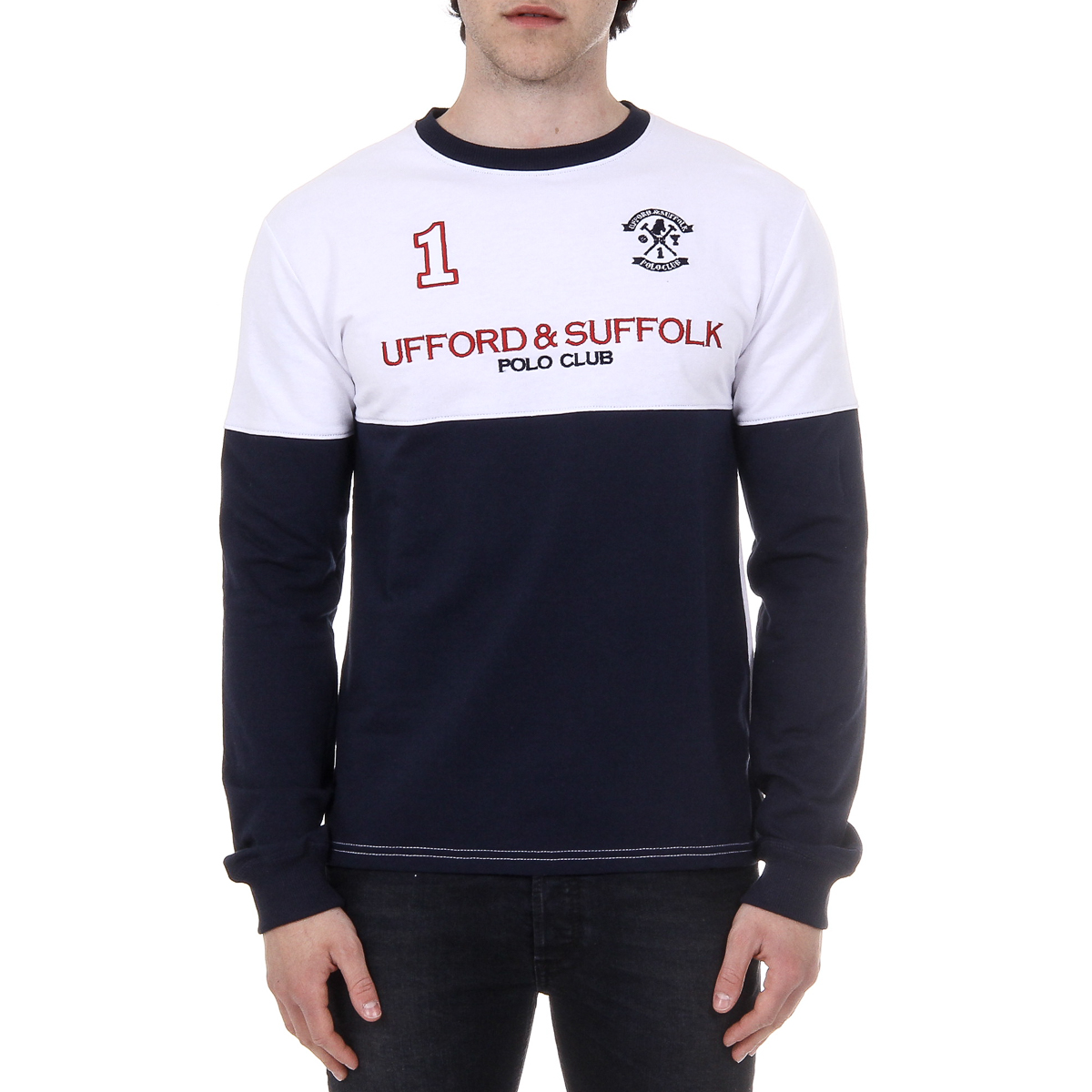 Suéter de hombre Ufford & Suffolk Polo Club de manga larga y cuello redondo