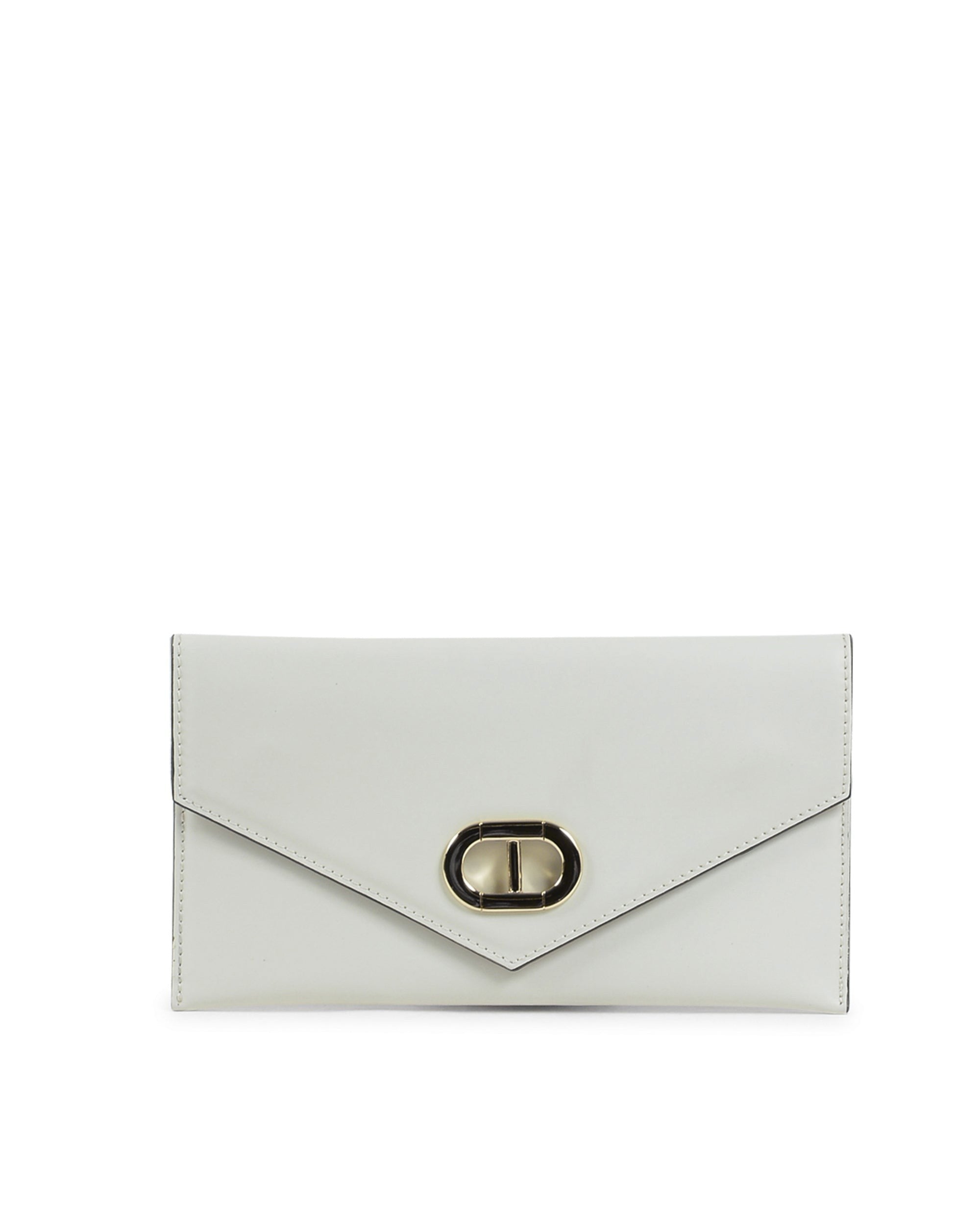Clutch tipo sobre de piel color blanco
