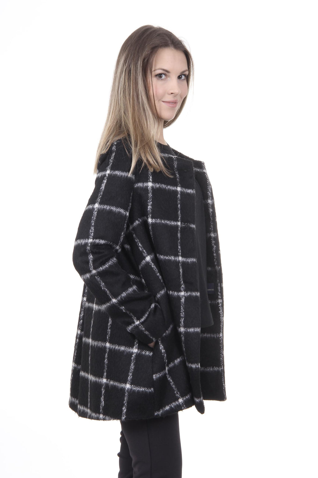 Abrigo Mujer V 1969 Italia CAPPOTTO BAMBOLINA TESS. sara nero